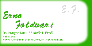 erno foldvari business card